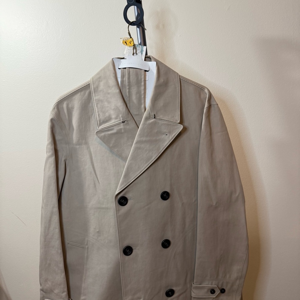 Burberry Beige Trench Coat with Striped Hem - Picture 7 of 16